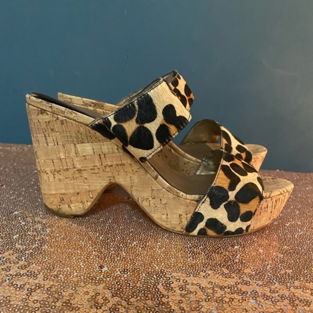 Vaneli Brown Tan Wedge Sandals